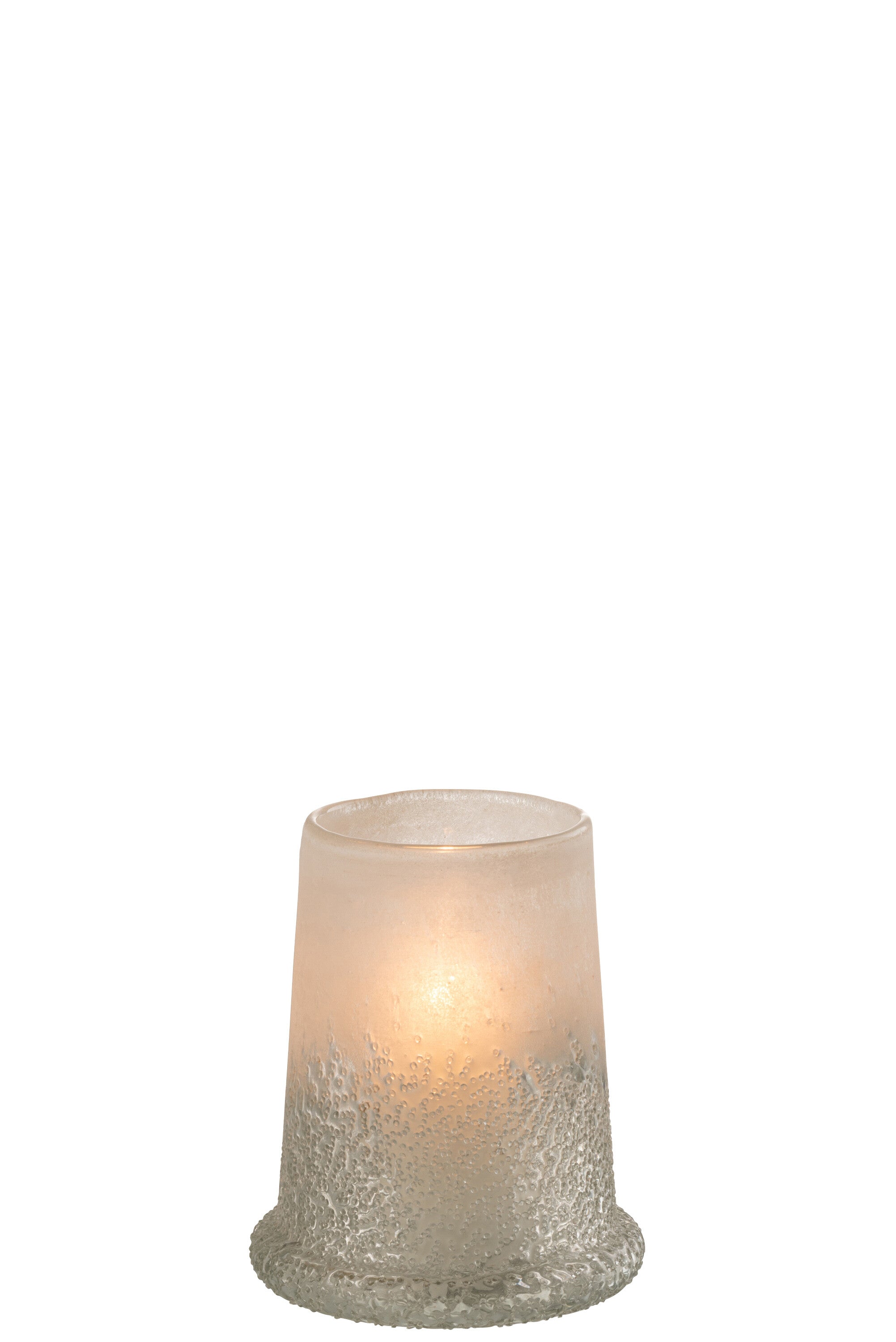 J-Line lantaarn Suiker Glas Wit Medium