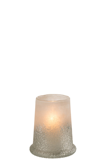 J-Line lantaarn Suiker Glas Wit Medium