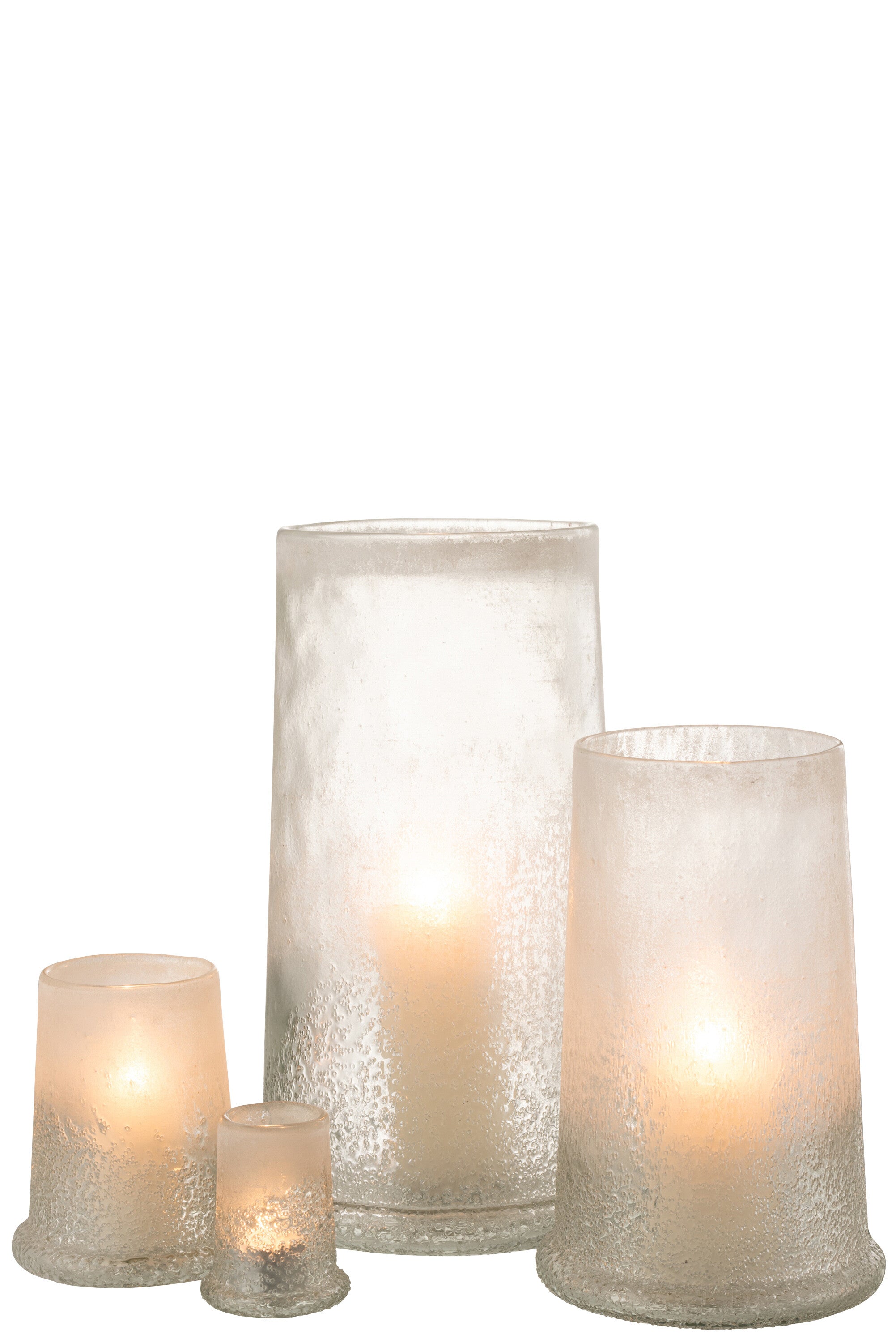 J-Line lantaarn Suiker Glas Wit Extra Large