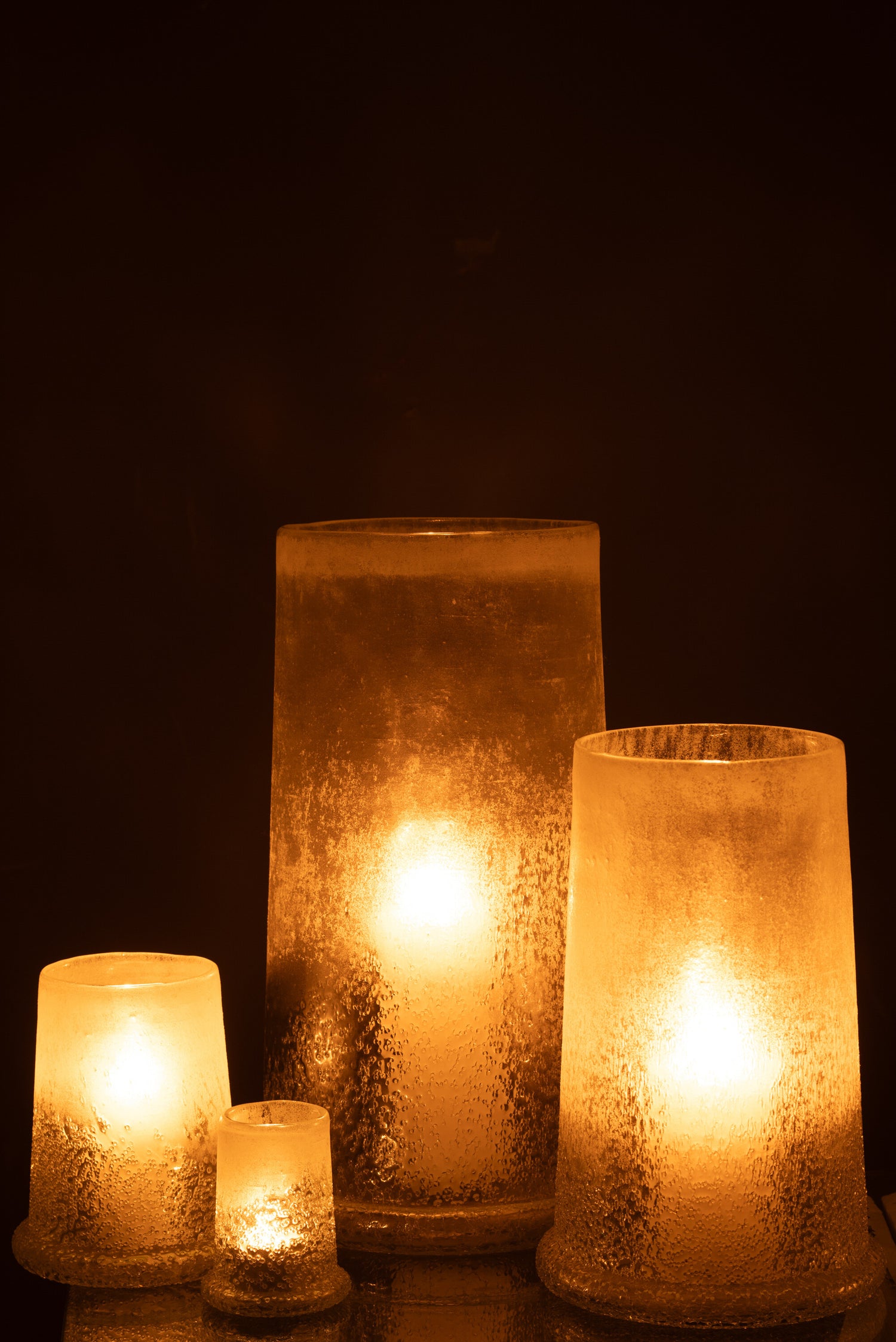 J-Line lantaarn Suiker Glas Wit Extra Large