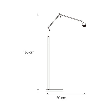 vloerlamp voet Shift 80/35/160 - Geborsteld staal