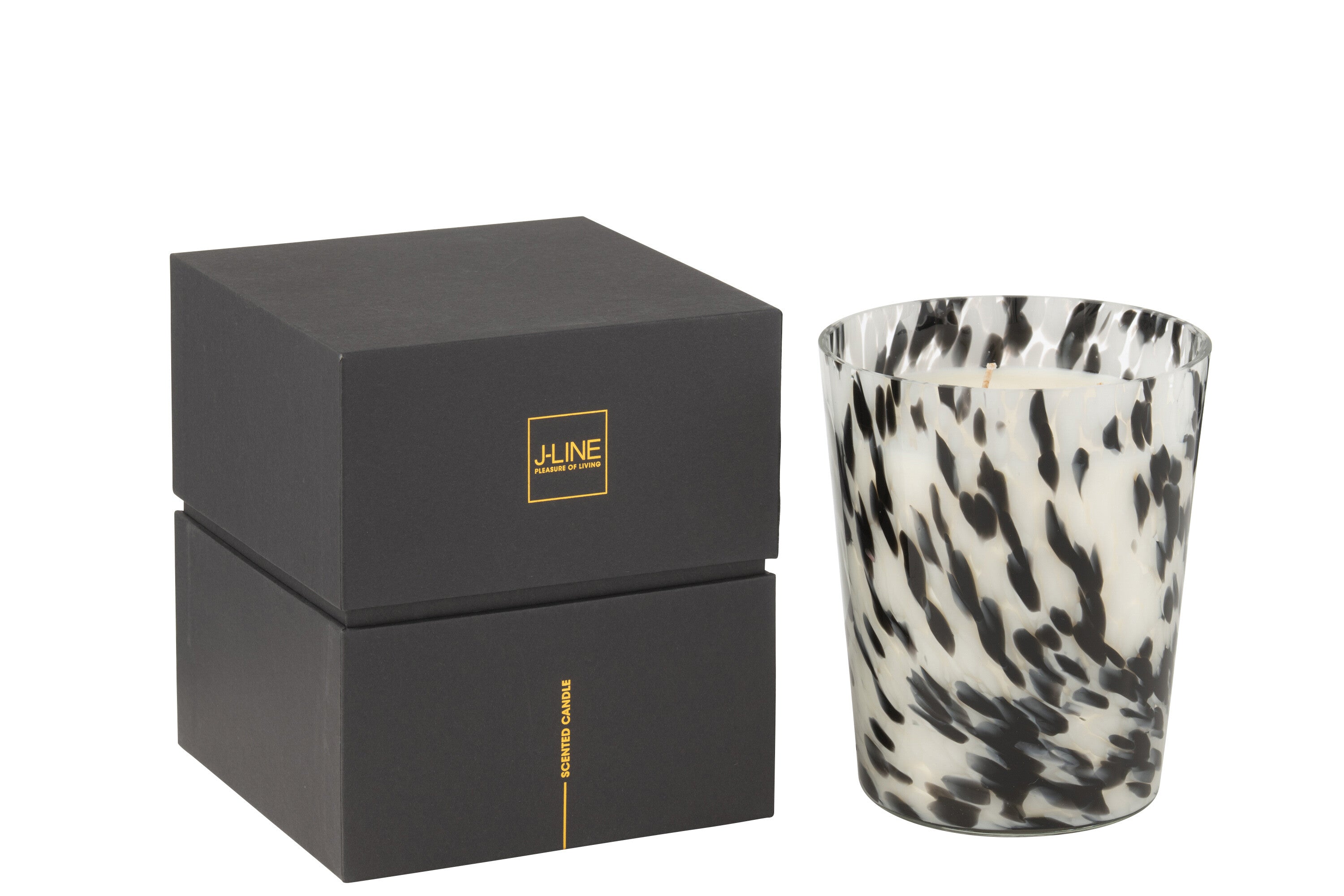 Geurkaars Noa Zwart/Wit Medium-68 Uur