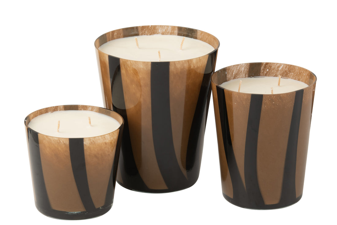 Geurkaars Noa Lines Taupe Groot-95 Uur