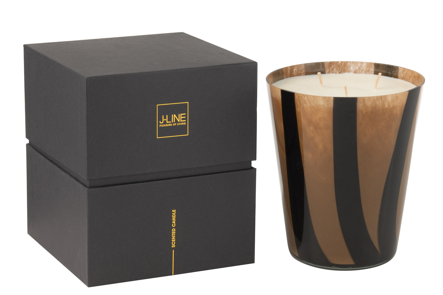 Geurkaars Noa Lines Taupe Groot-95 Uur