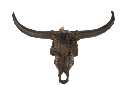 Schedel Os Vlinder Hars Bruin/Goud Groot