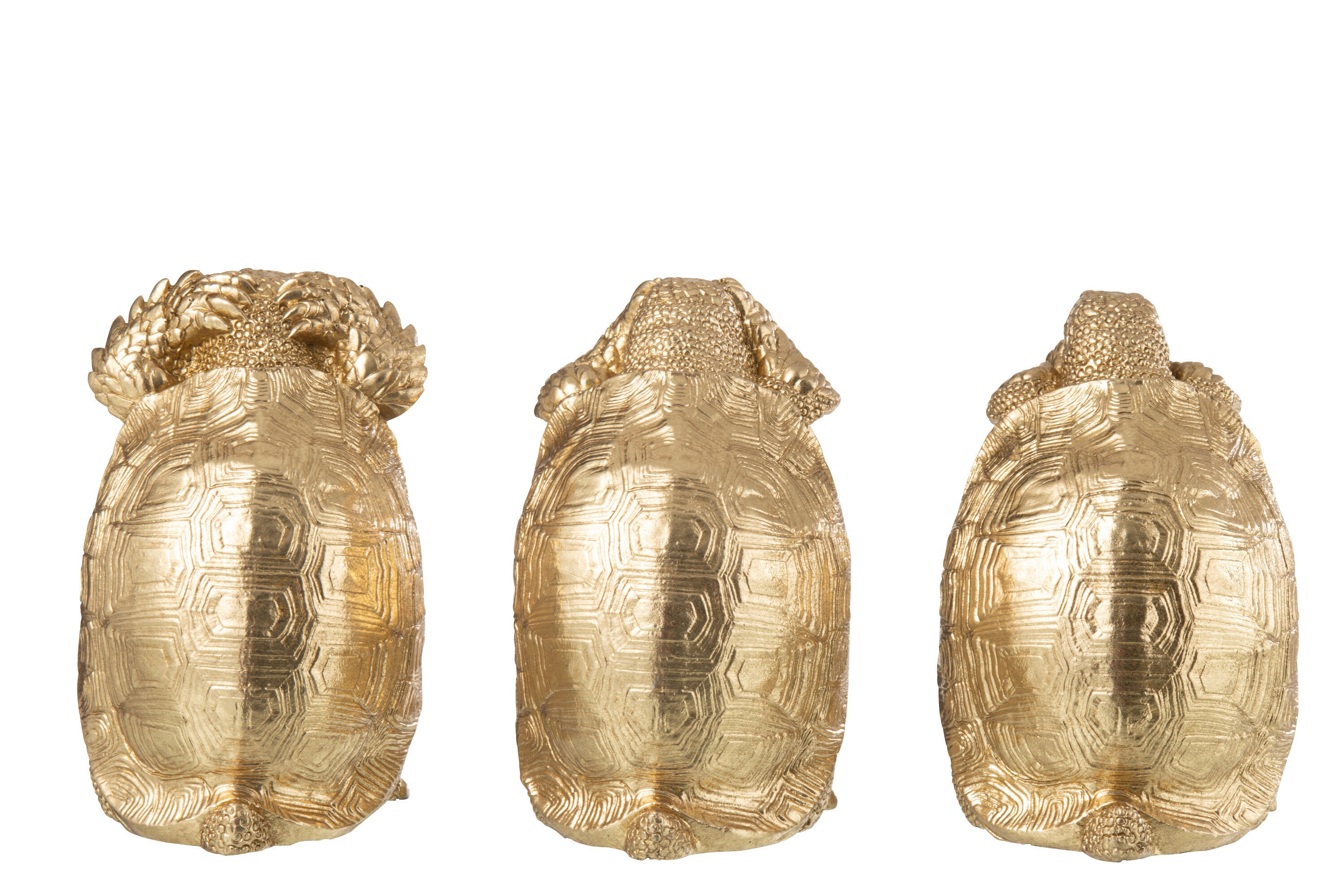 Schildpad Zien/Horen/Spreken Hars Goud Assortiment Van 3