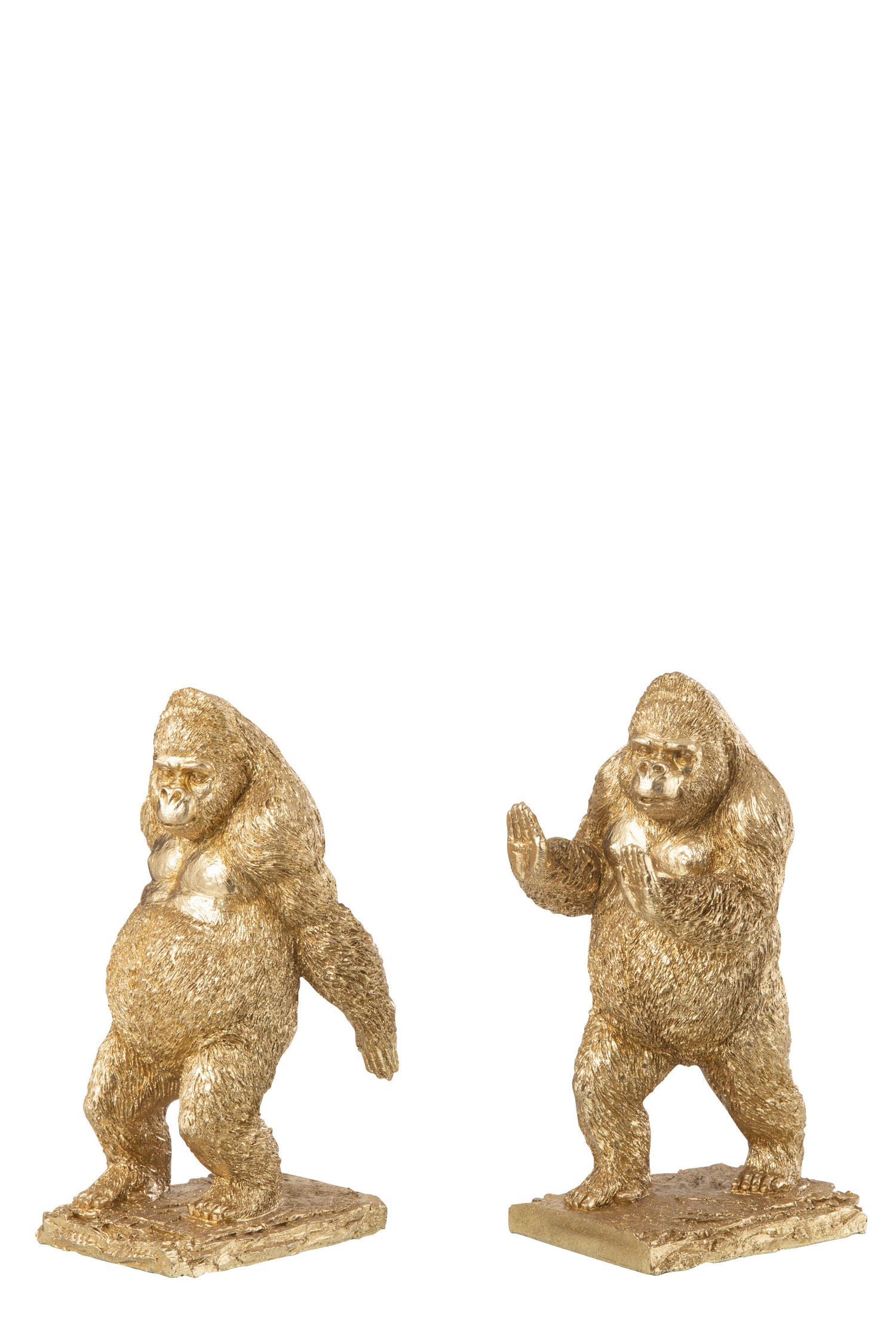 Set van 2 Boeksteun Gorilla Hars Goud