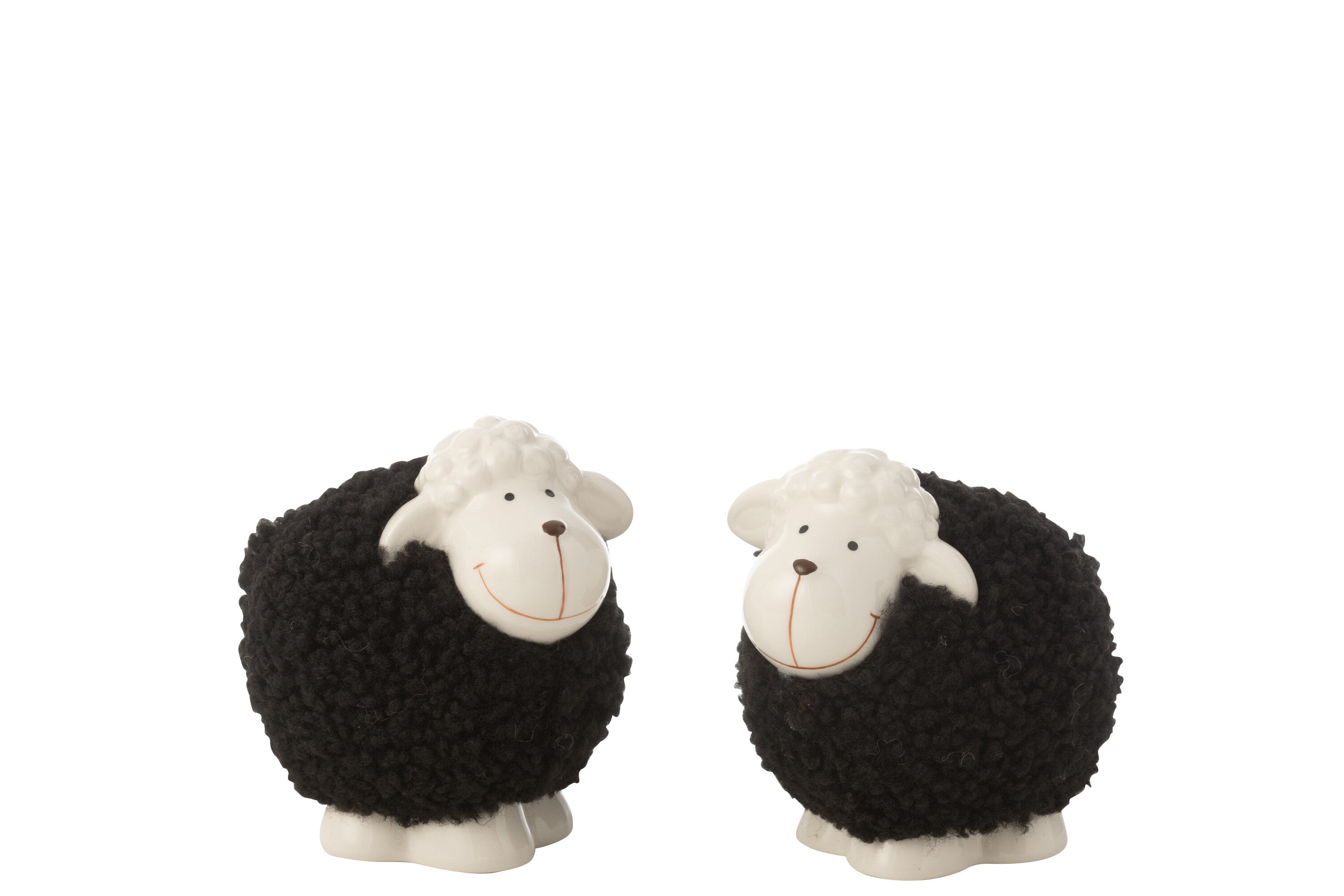 Schapen Porselein Wit/Zwart Medium Assortiment Van 2