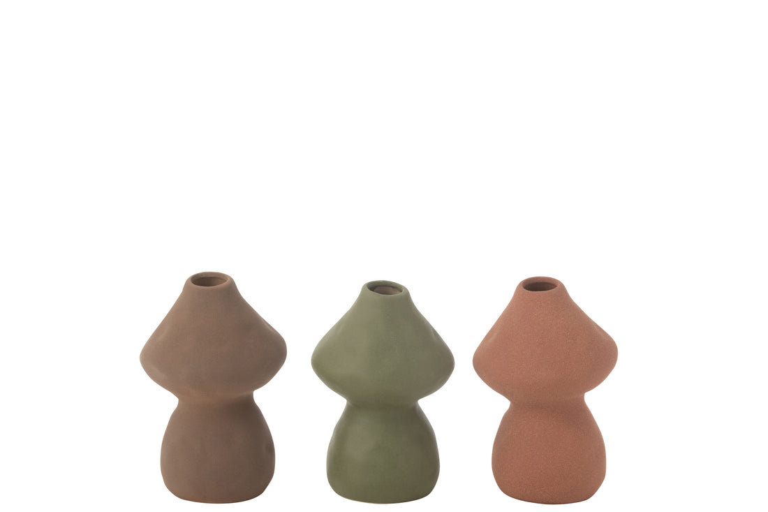 Vaas Paddenstoel Porselein Mix Klein Assortiment Van 3