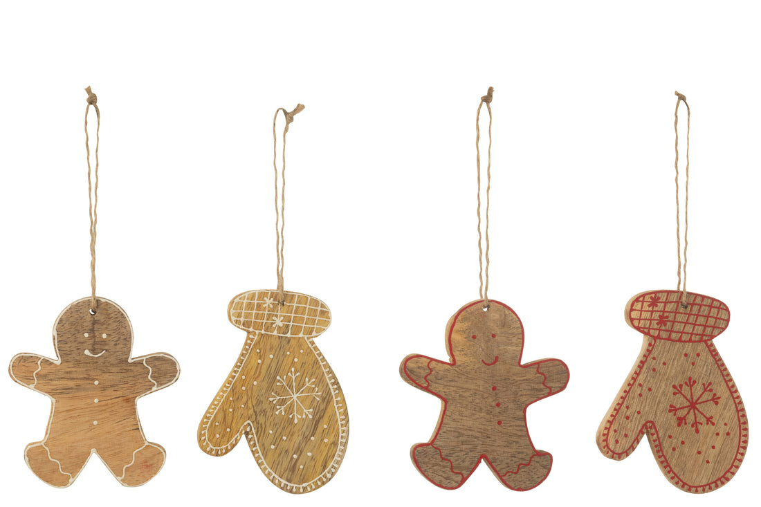 Hanger Handschoen Man Mangohout Mix Assortiment Van 4