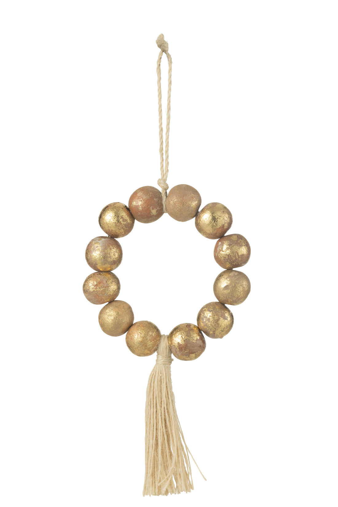 Hanger Kralenkrans Mangohout Natuur/Goud