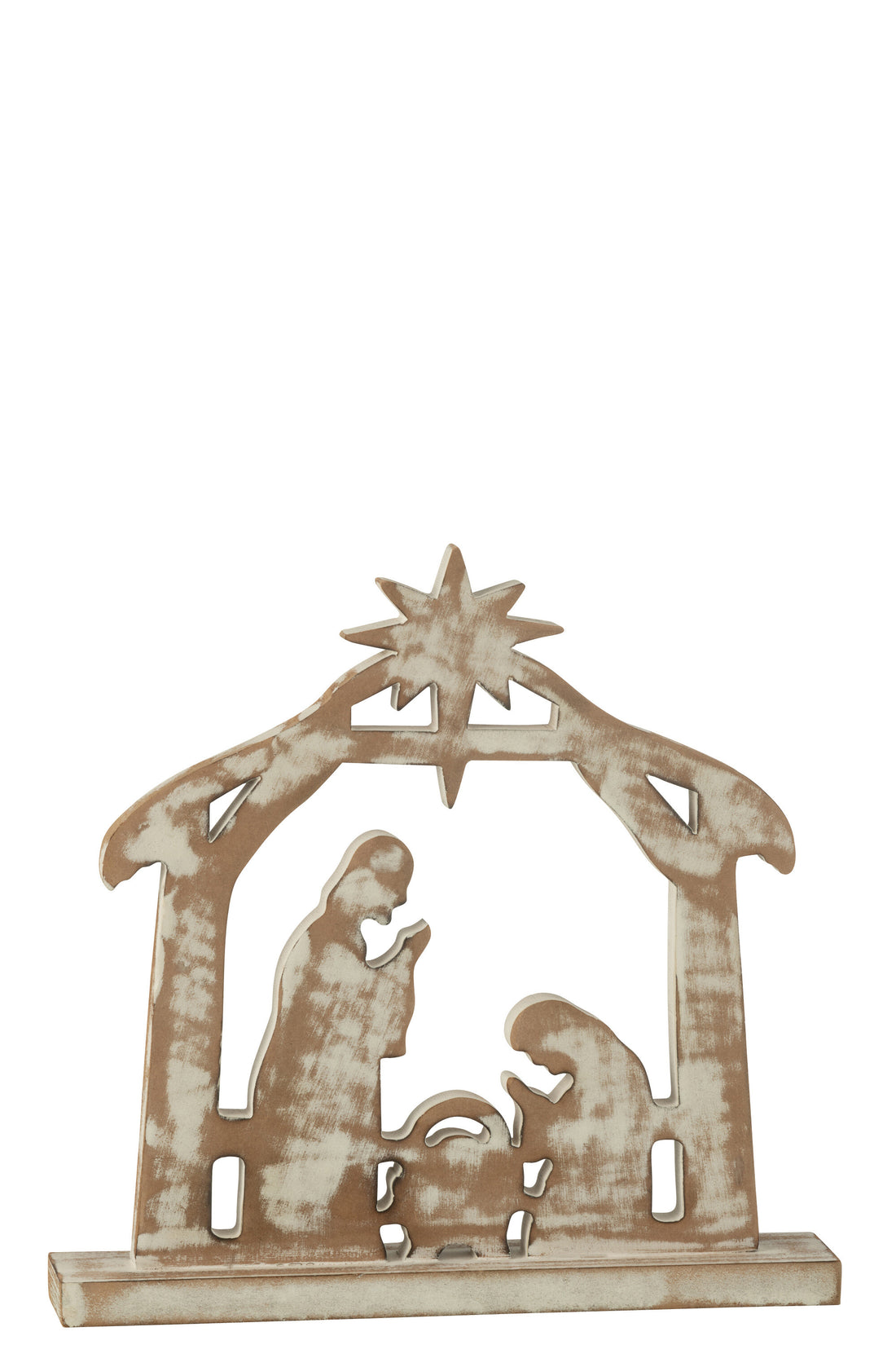 Geboorte Mango Hout Gebroken Wit/Natuurlijk Groot