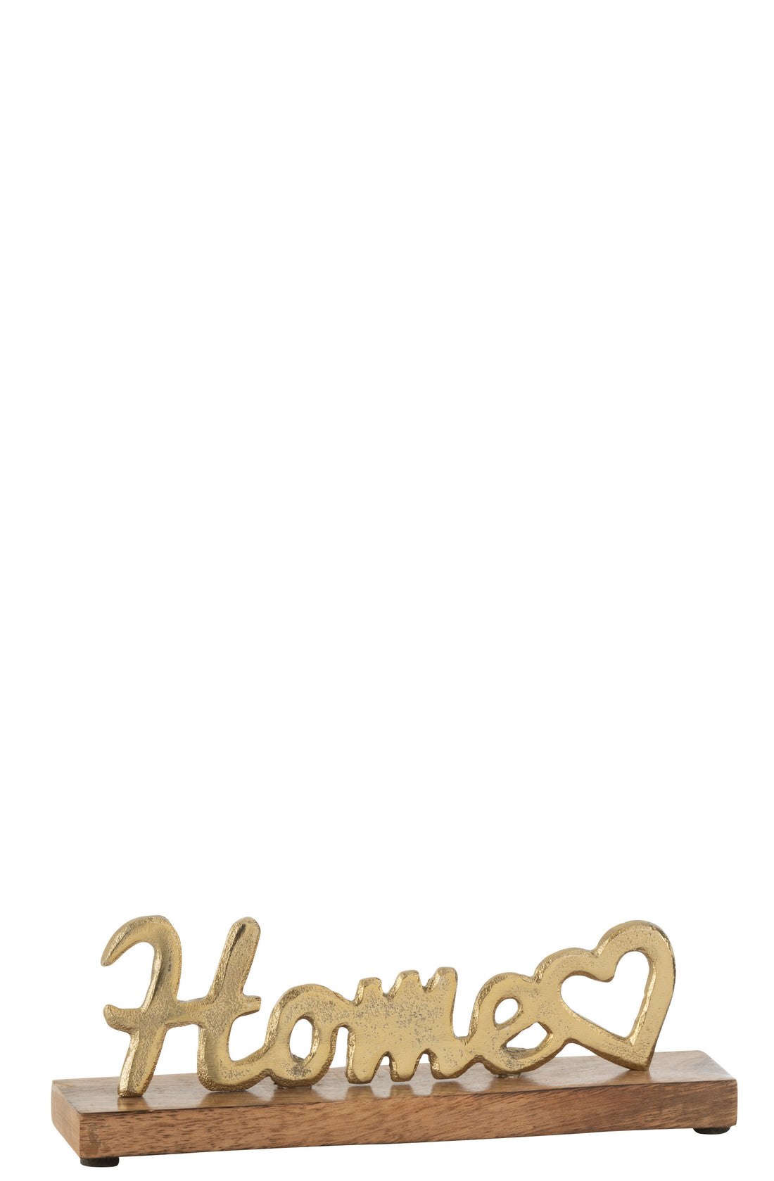 Thuis Hart Op Voet Aluminium/Hout Goud