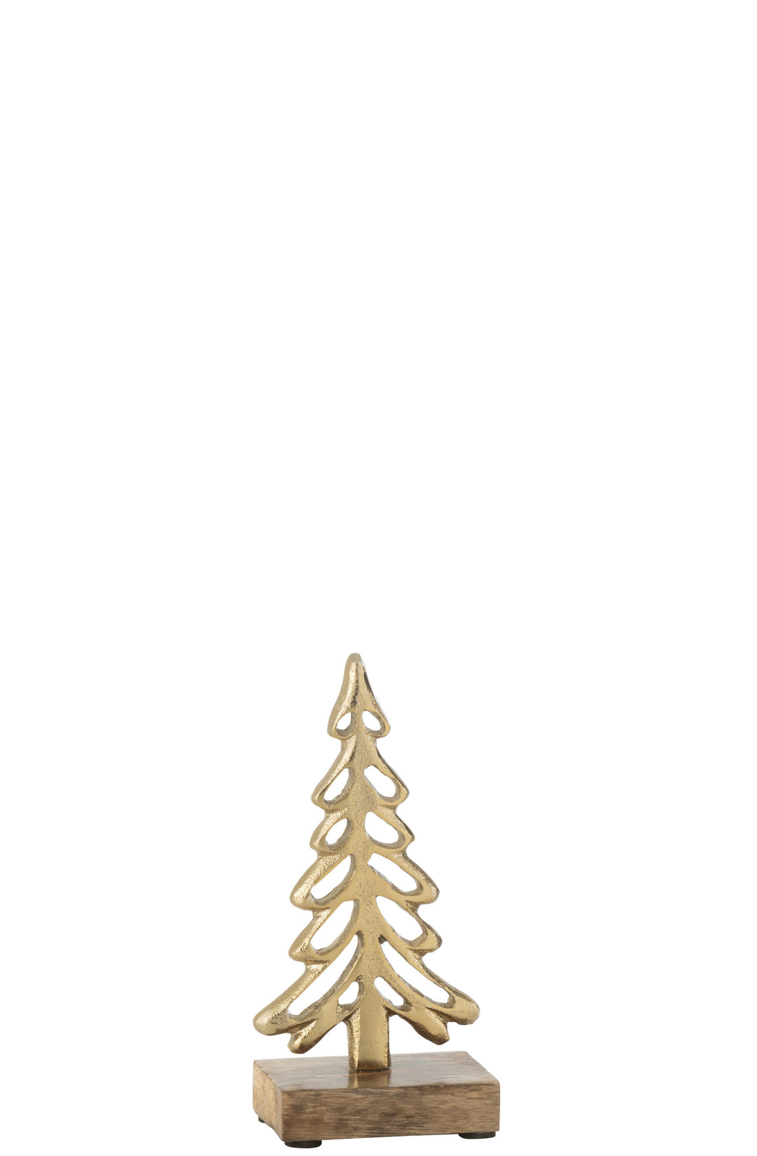 Boom op voet Aluminium/Hout Goud Klein
