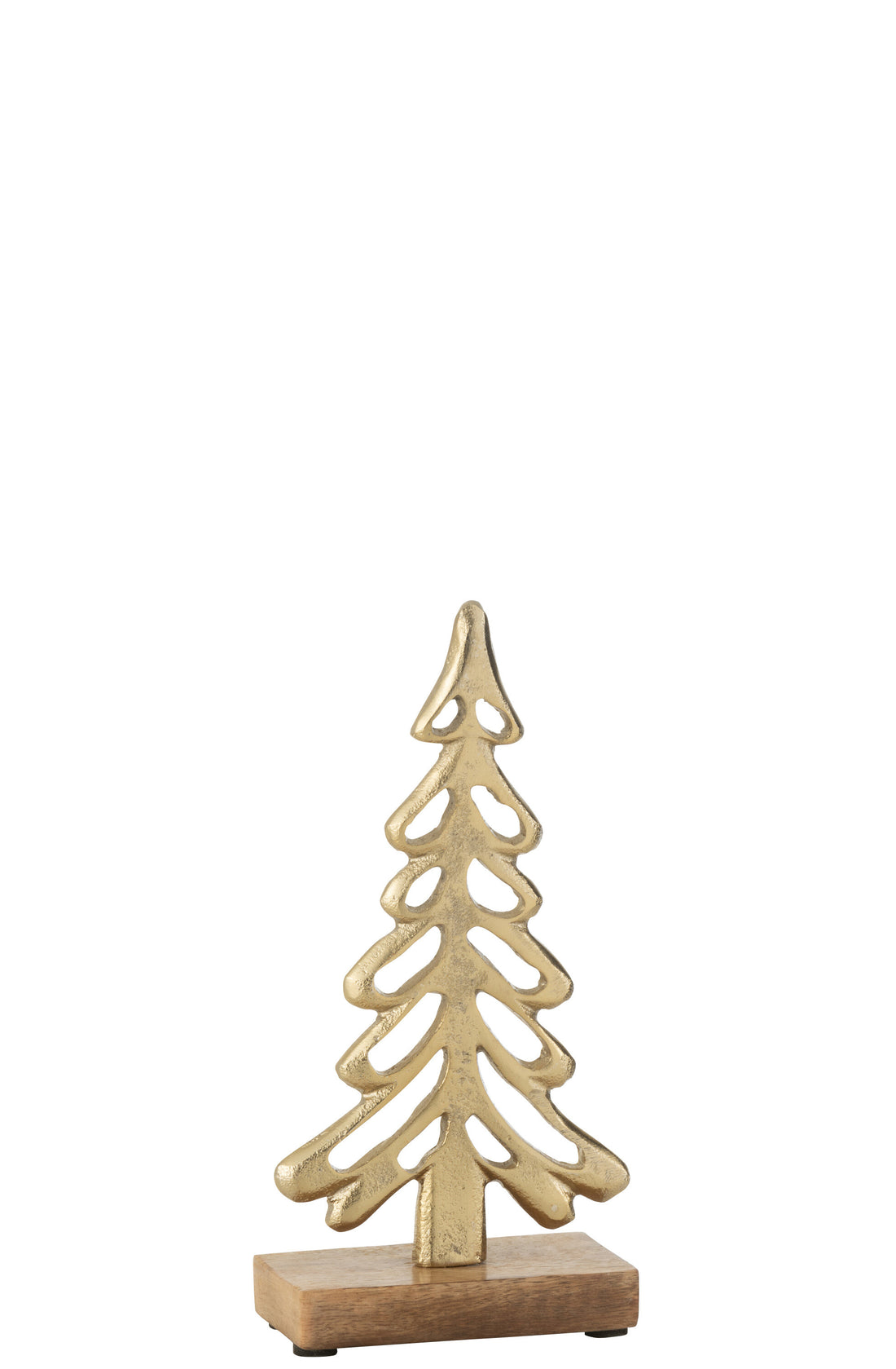 Boom op Voet Aluminium/Hout Goud Middelgroot