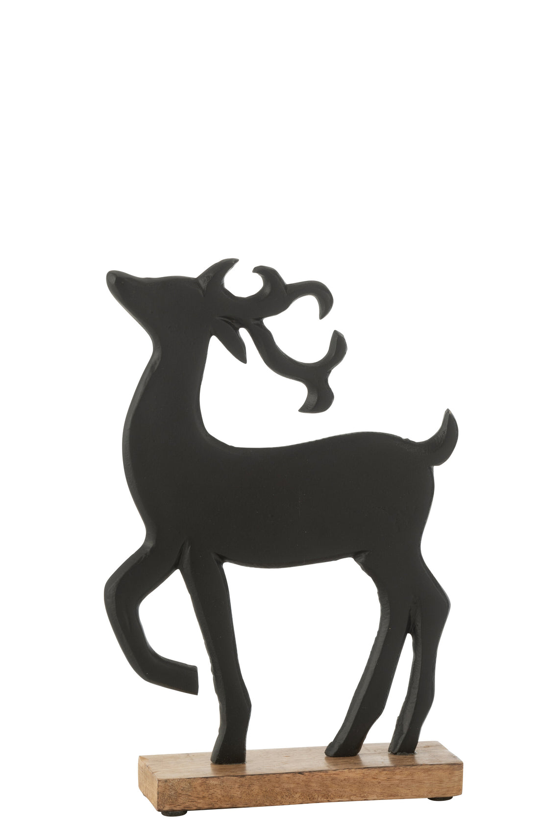 Rendier op voet aluminium/hout zwart groot