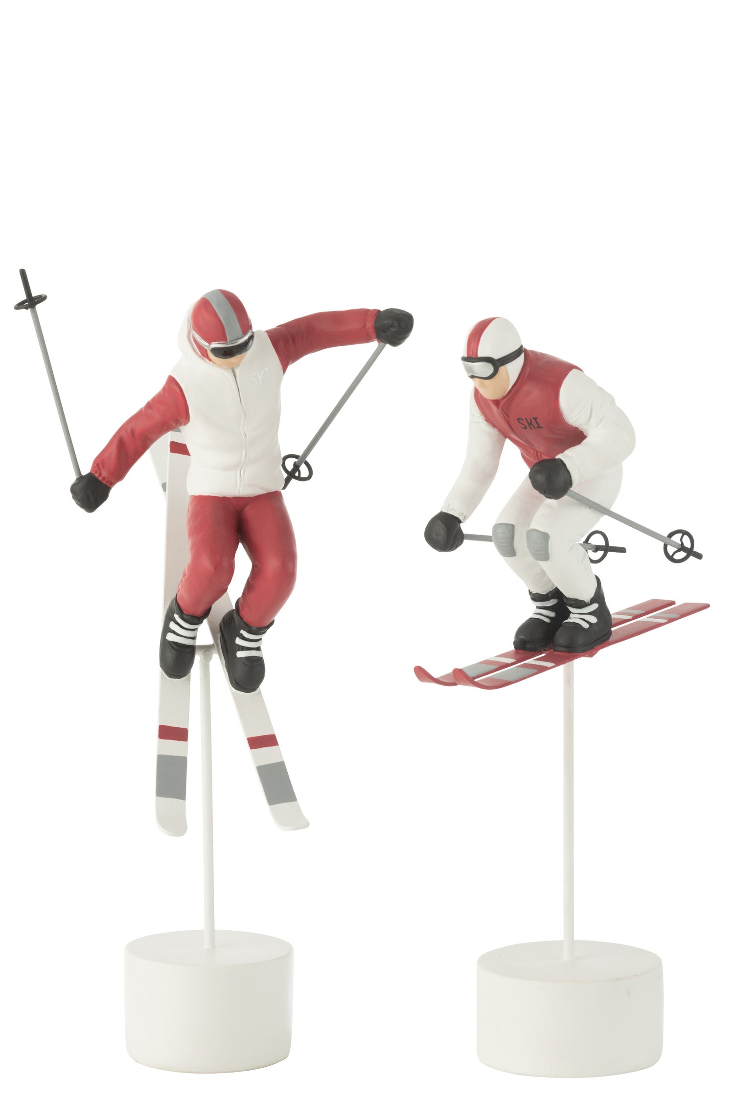 Skiër Racehars Rood/Wit Assortiment Van 2