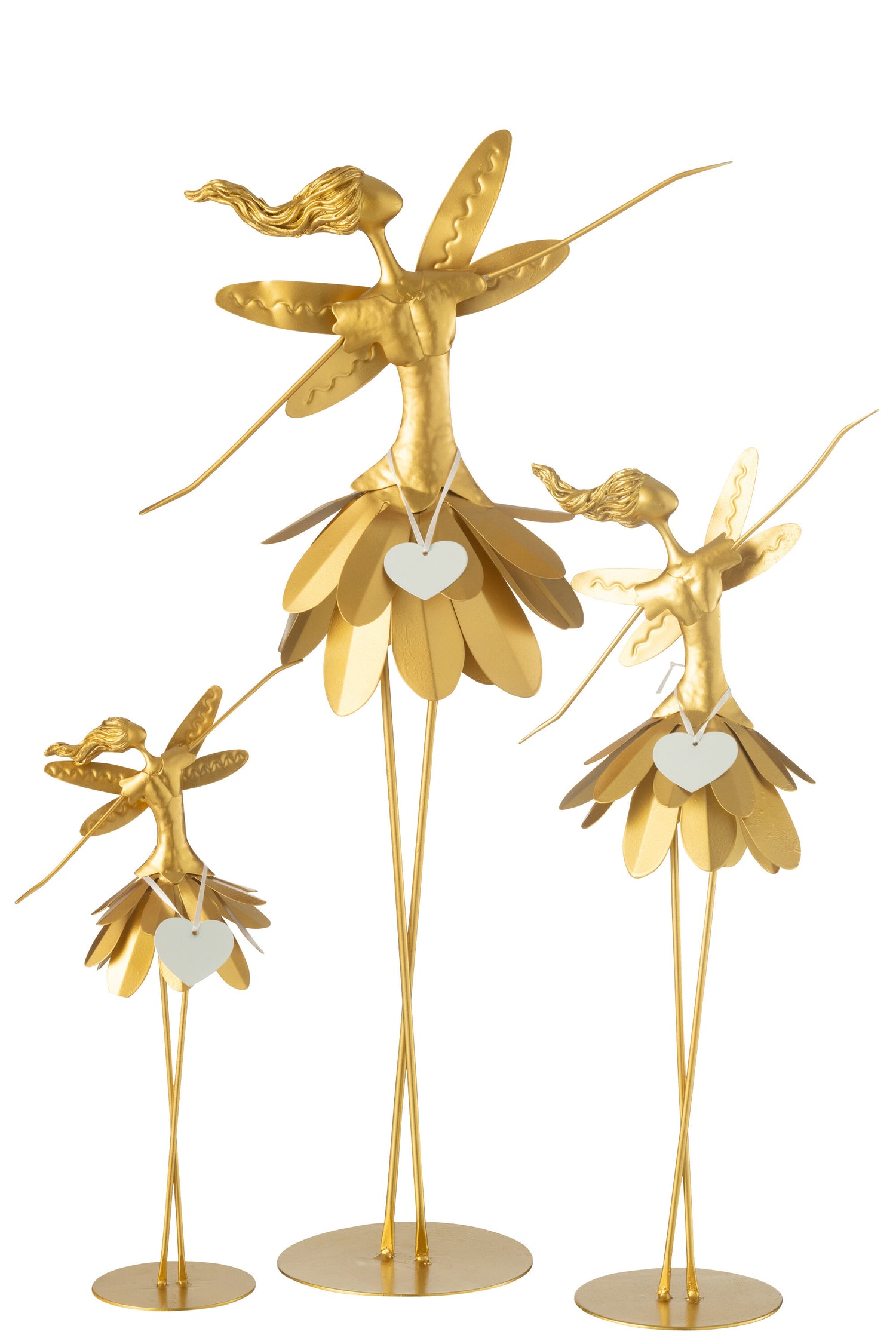 Feeën Hart Label Metaal Goud Groot