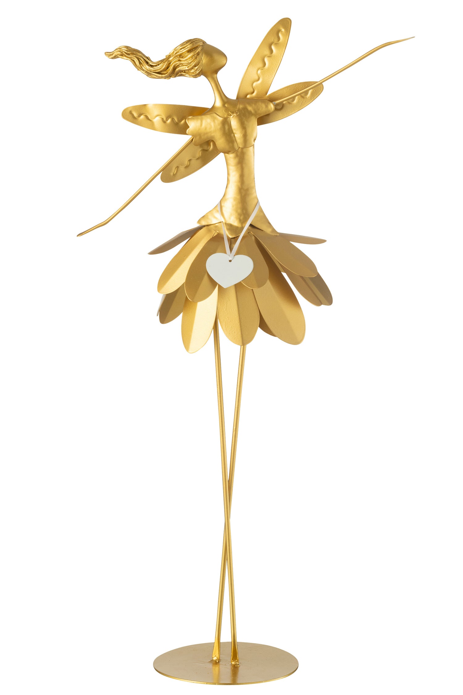 Feeën Hart Label Metaal Goud Groot