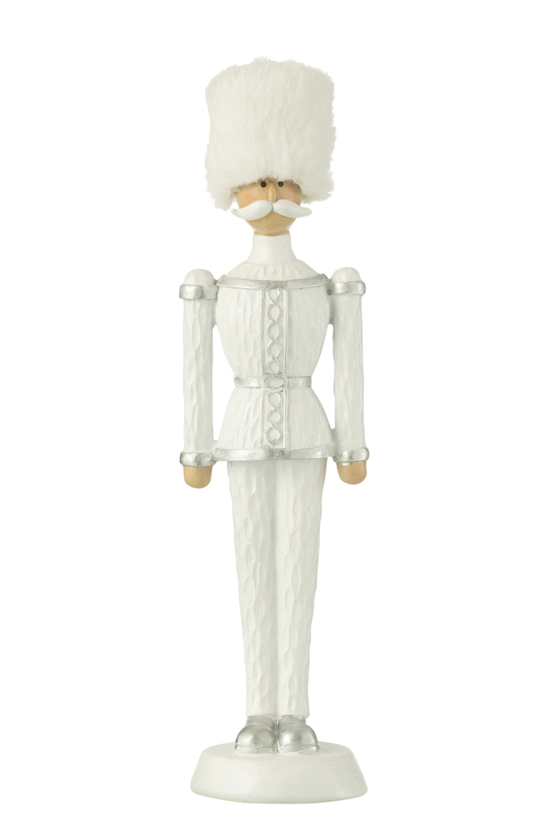 J-Line Grote notenkraker met bonte hoed en glitter, wit