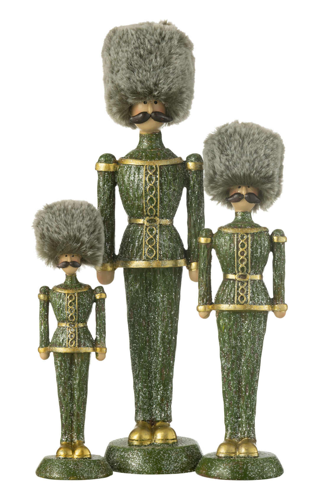 Notenkraker bontmuts glitterhars groen groot