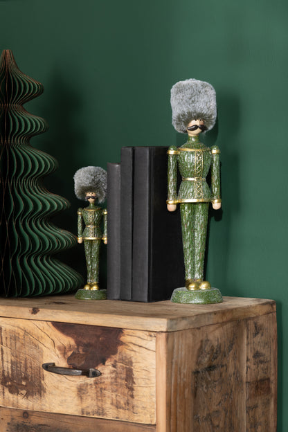 Notenkraker bontmuts glitterhars groen groot