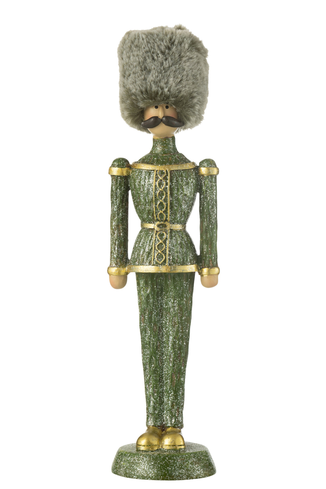 Notenkraker bontmuts glitterhars groen groot