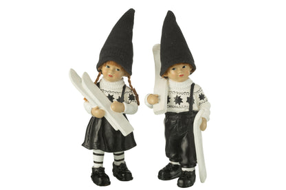 Kinderen Skiën Hars Zwart/Wit Grote Assortiment Van 2