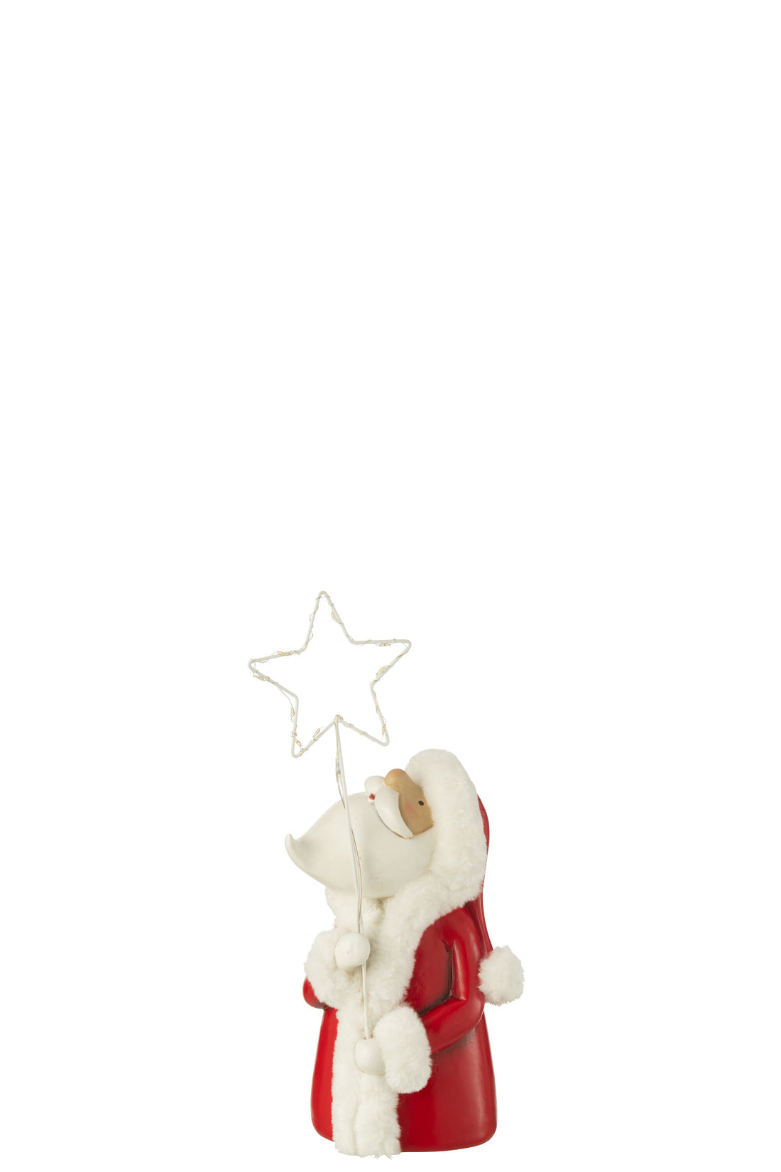 Kerstman Led Ster Hars Wit/Rood Klein