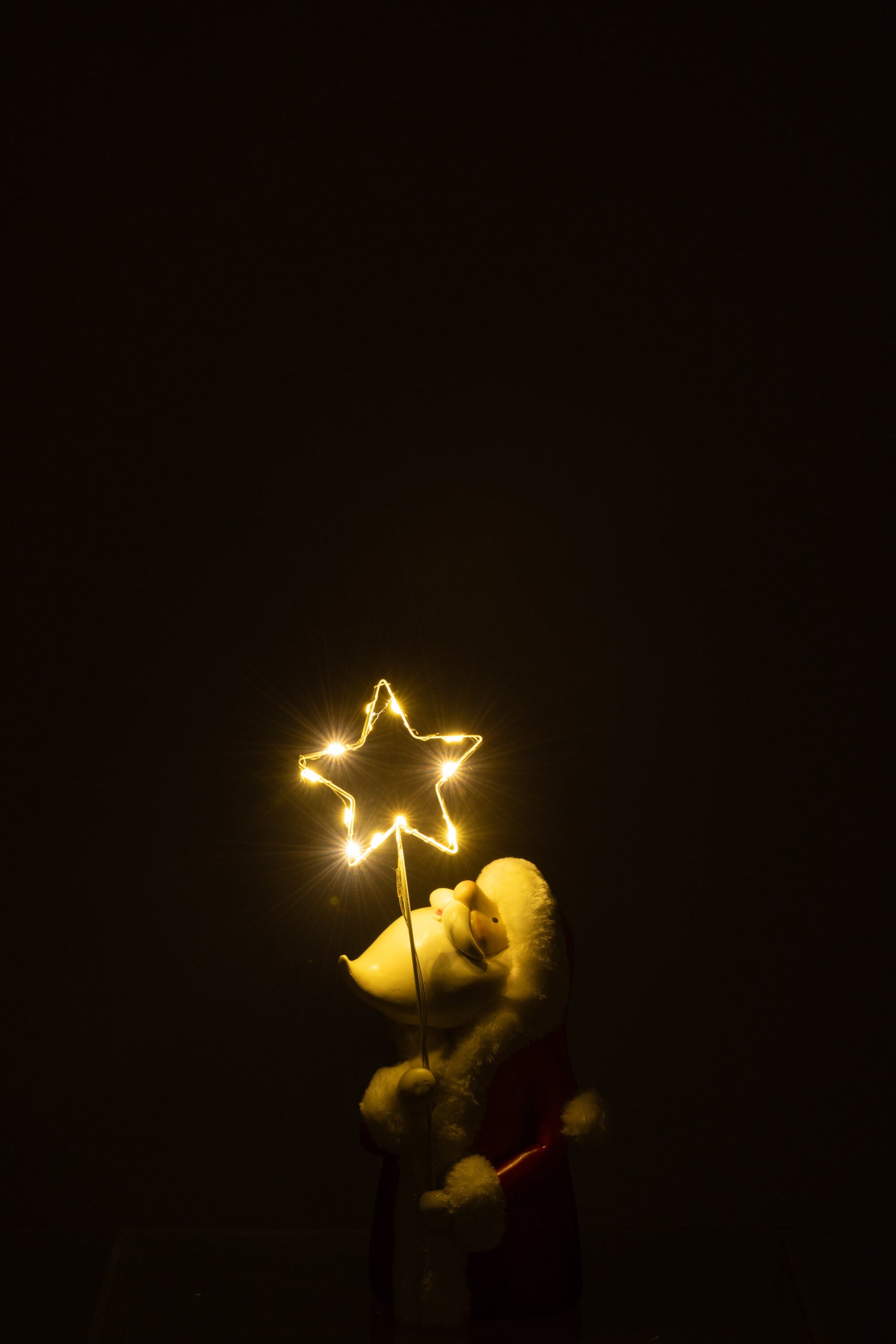 Kerstman Led Ster Hars Wit/Rood Klein