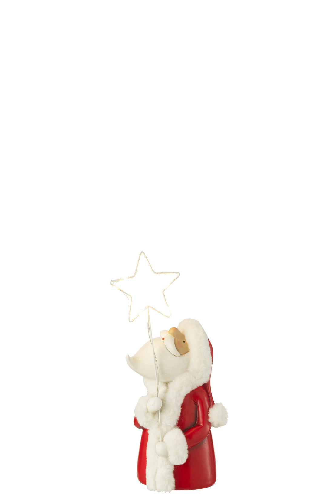 Kerstman Led Ster Hars Wit/Rood Klein
