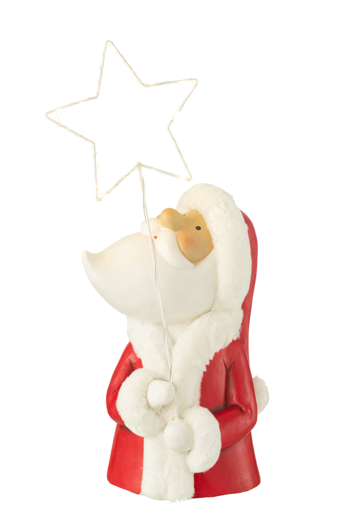 Kerstman Led Ster Hars Wit/Rood Groot
