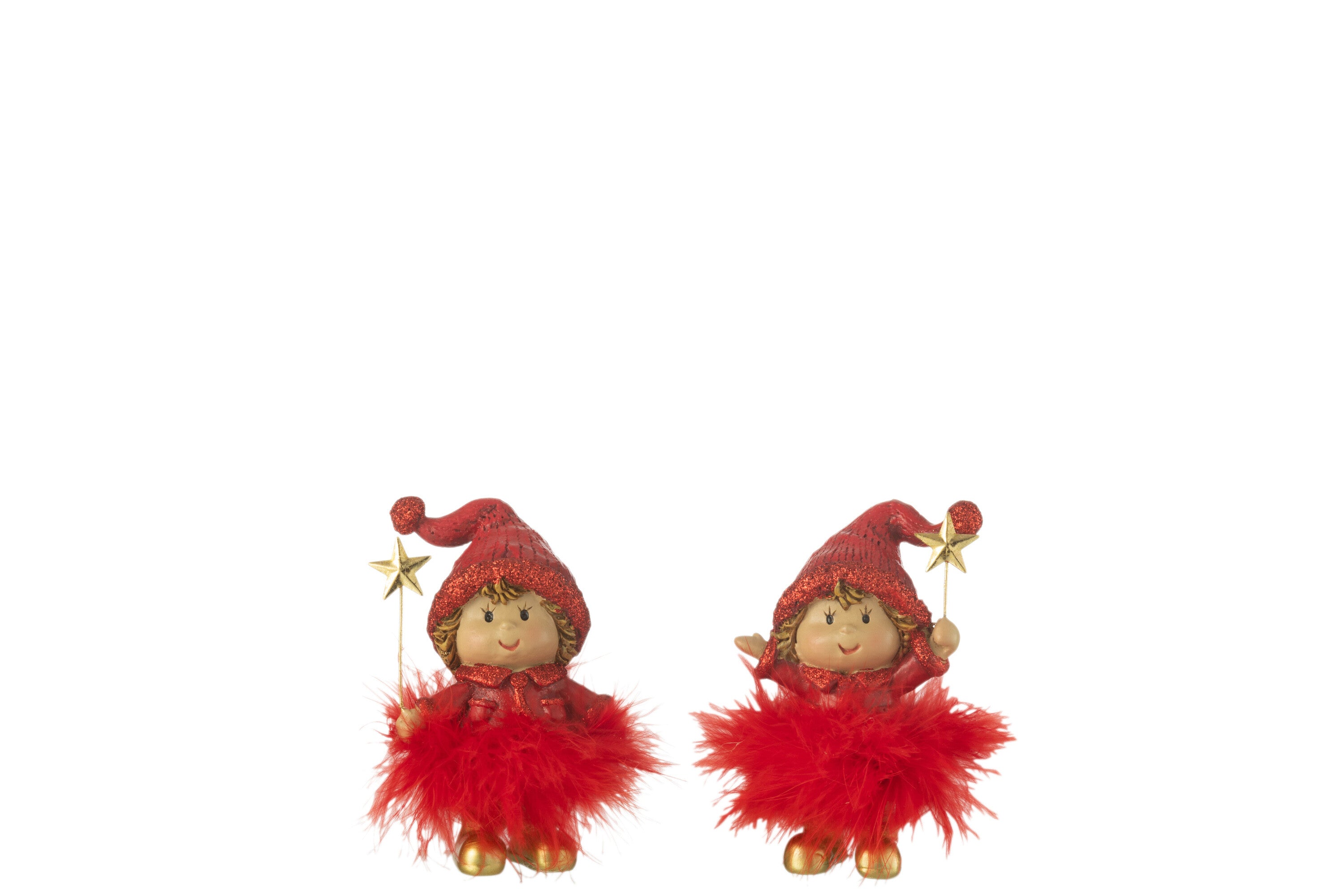 Kindermuts + Ster Bont Hars Rood/Goud Kleine Assortiment Van 2