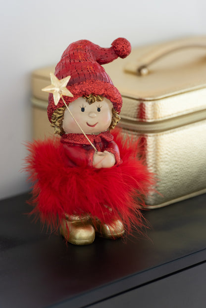 Kindermuts+Ster Bont Hars Rood/Goud Groot Assortiment Van 2