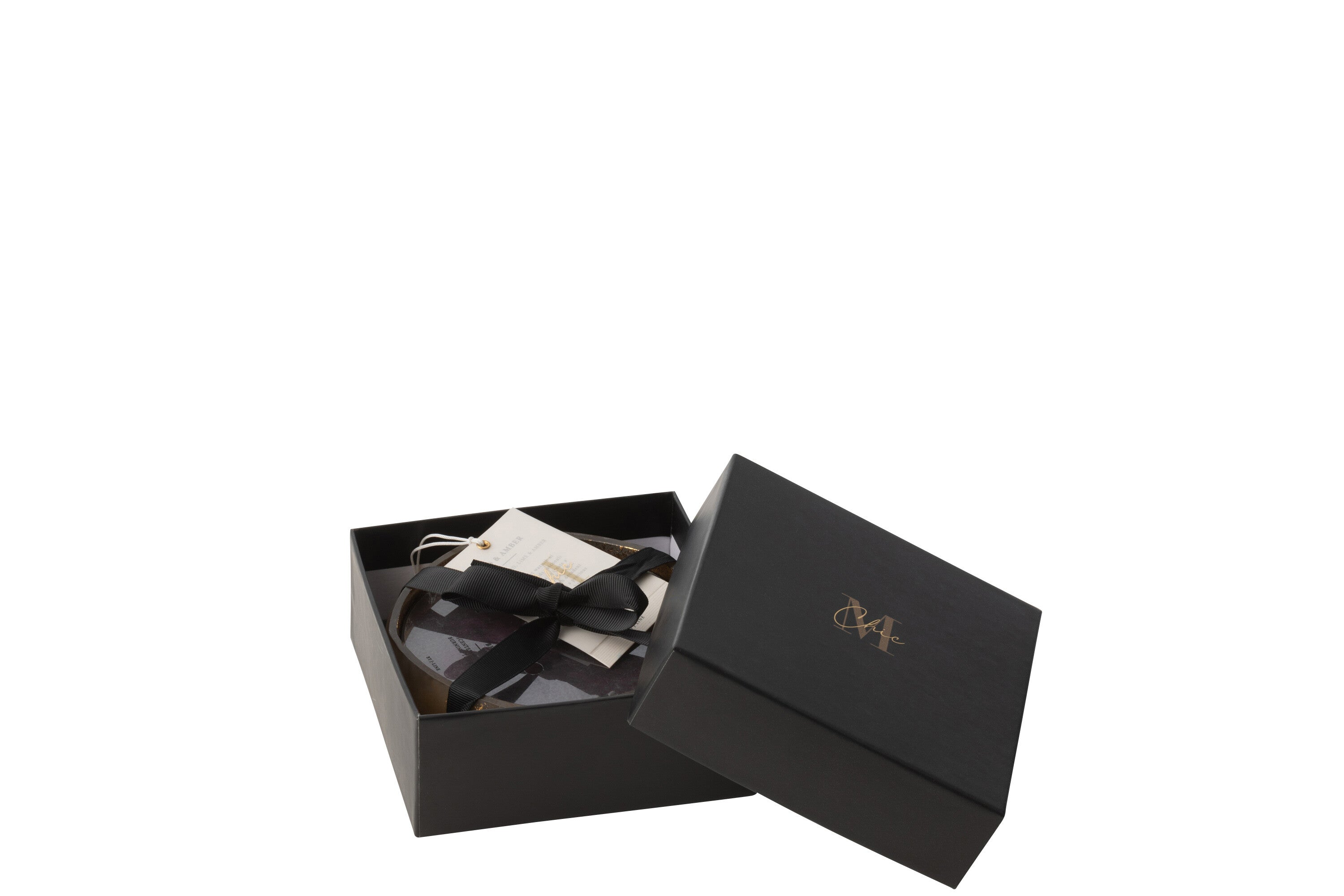 Geurkaars M-Chic Glas Goud/Zwart Klein-15H