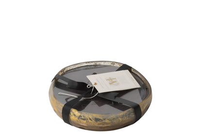 Geurkaars Livia Glas Goud/Zwart Medium-20H