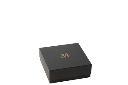 Geurkaars Livia Glas Goud/Zwart Medium-20H