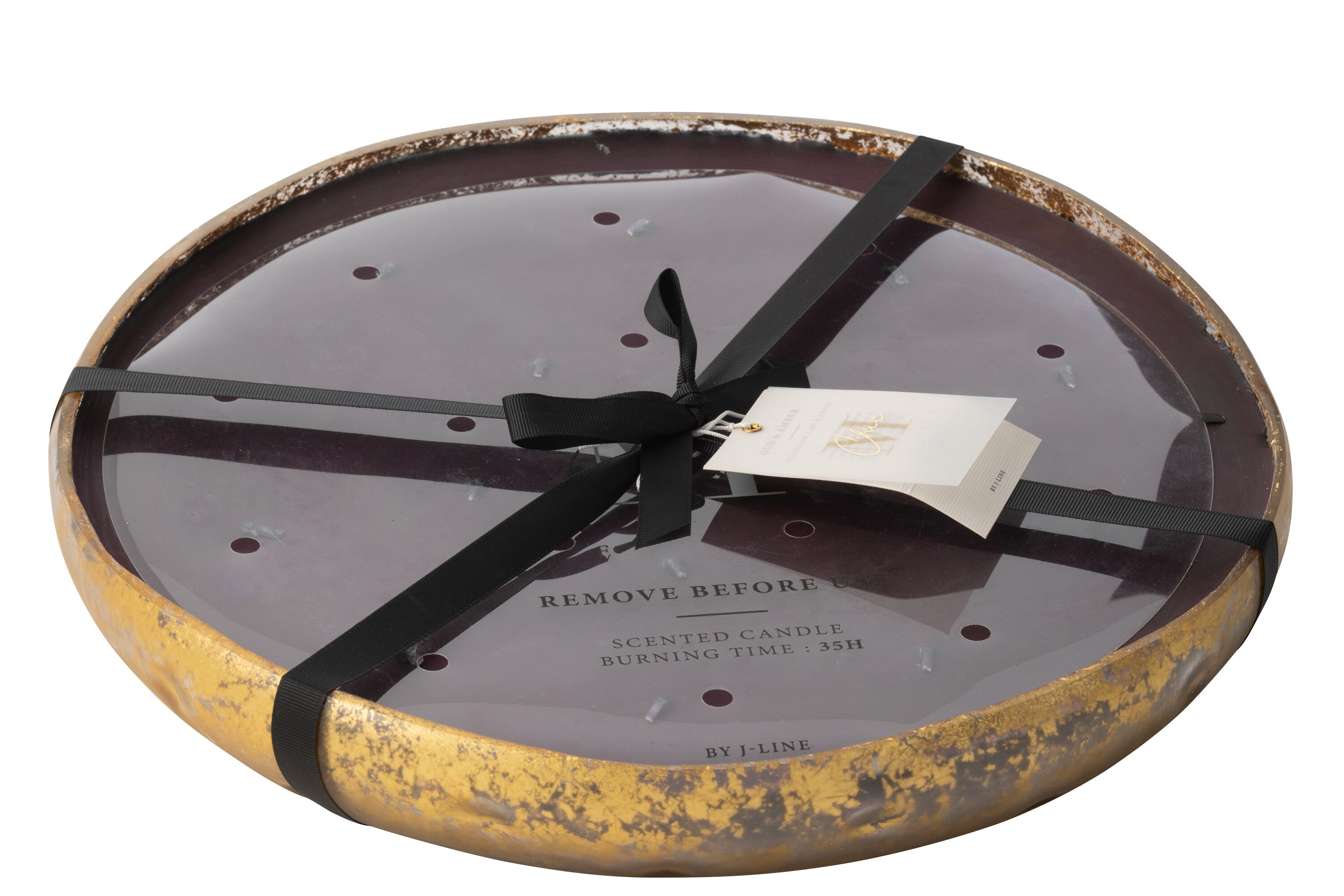 Geurkaars M-Chic Glas Goud/Zwart Extra Groot -35H