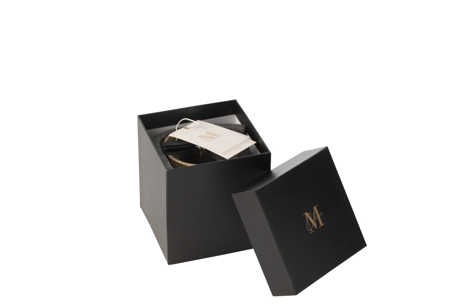 Geurkaars Deluxe Glas Goud/Zwart Klein-48H