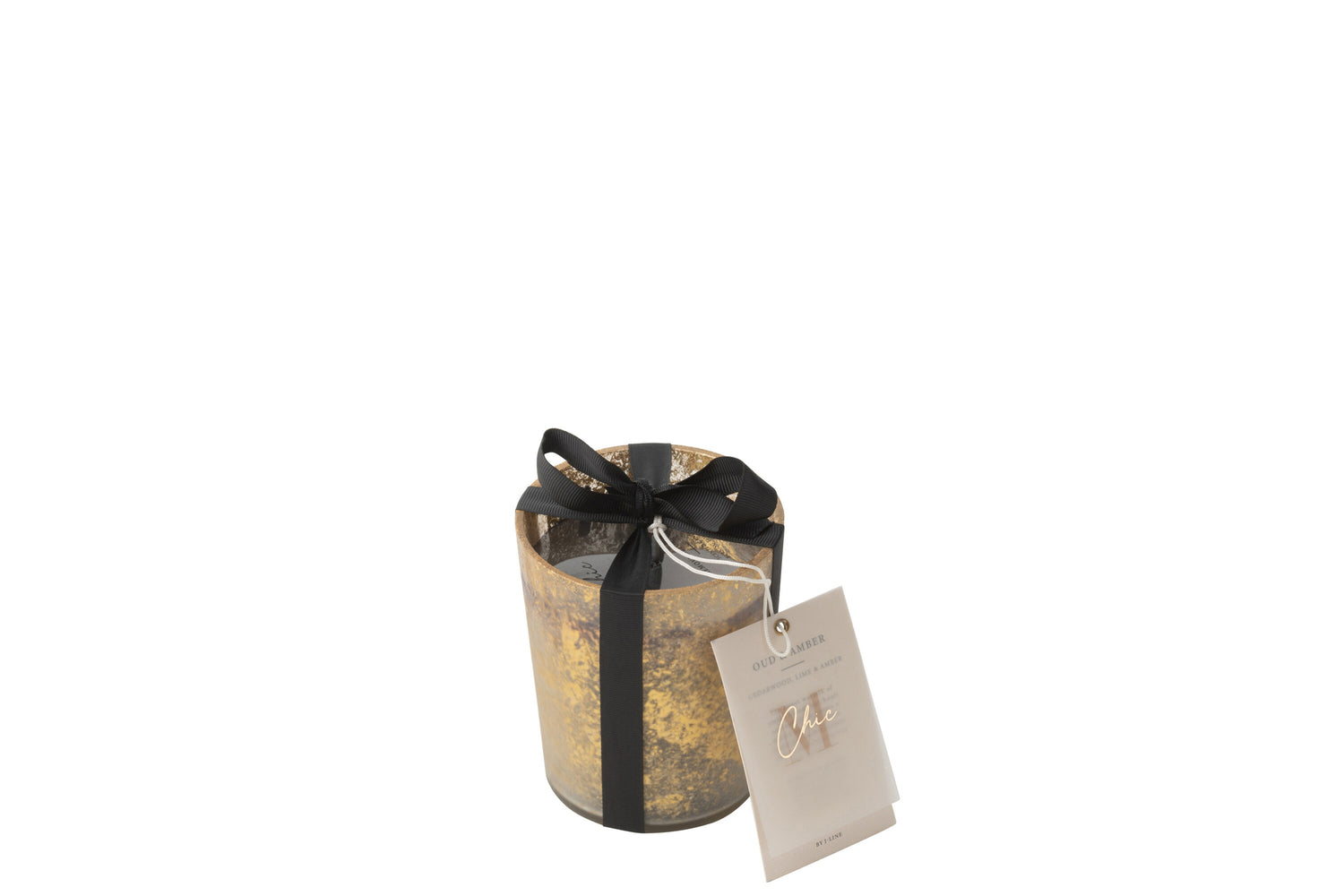 Geurkaars Deluxe Glas Goud/Zwart Klein-48H