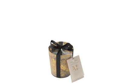 Geurkaars Deluxe Glas Goud/Zwart Klein-48H