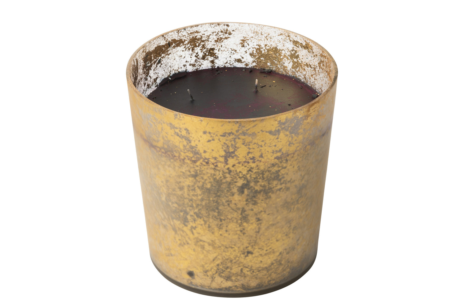 Geurkaars Deluxe Glas Goud/Zwart Groot-140H