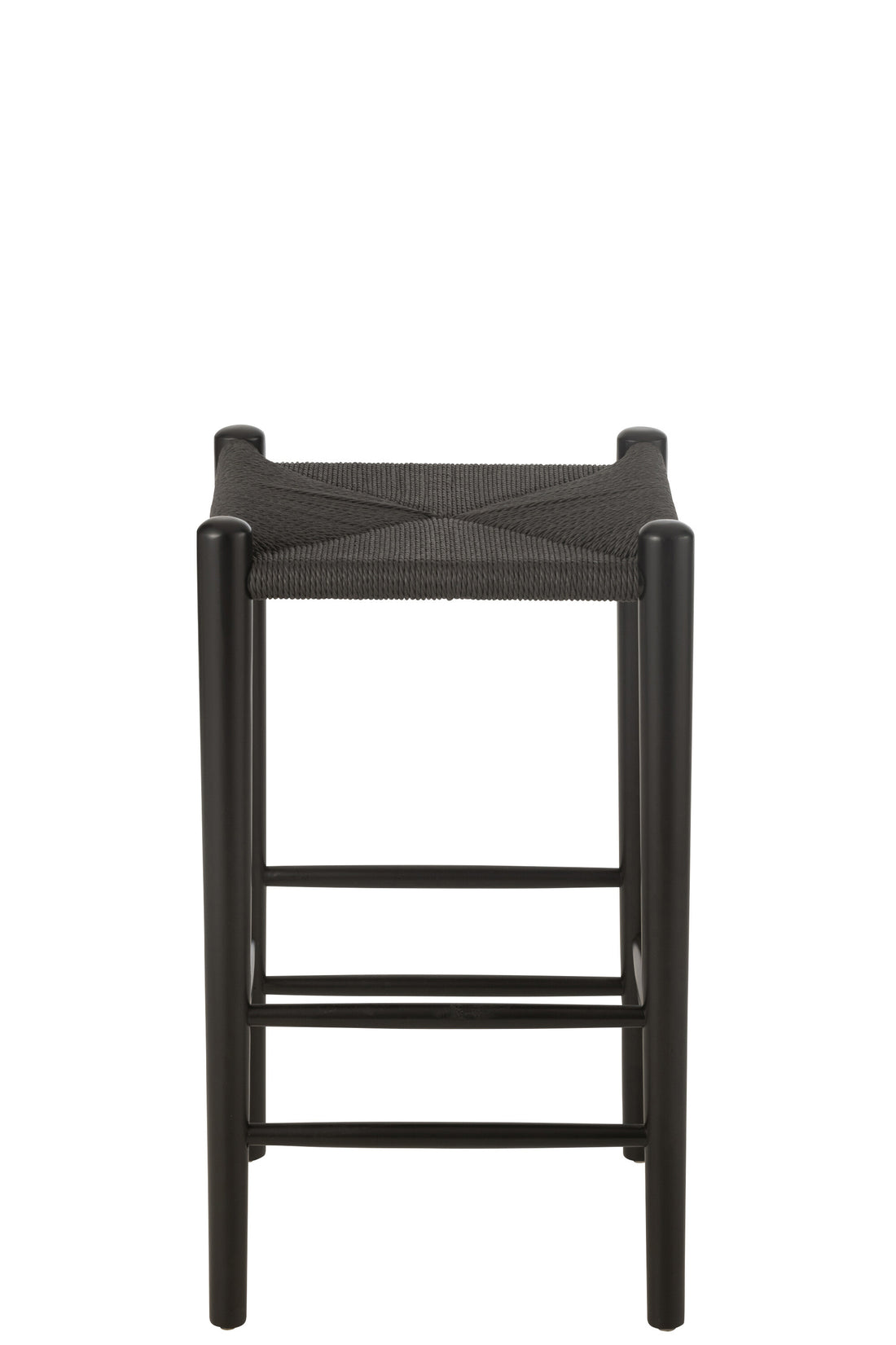 J-Line Barstoel Orientaal Beukenhout/Touw Zwart