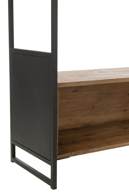 Plank Rustik Gerecycled Hout/Metaal Zwart/Natuurlijk Groot