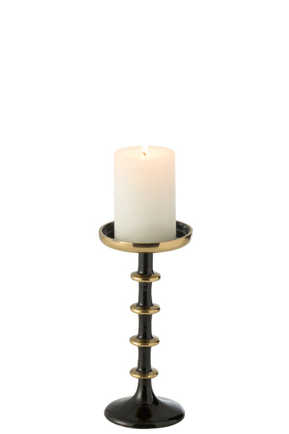 Kaarsenhouder Bal Metaal Zwart/Goud Klein