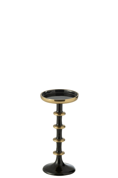 Kaarsenhouder Bal Metaal Zwart/Goud Klein