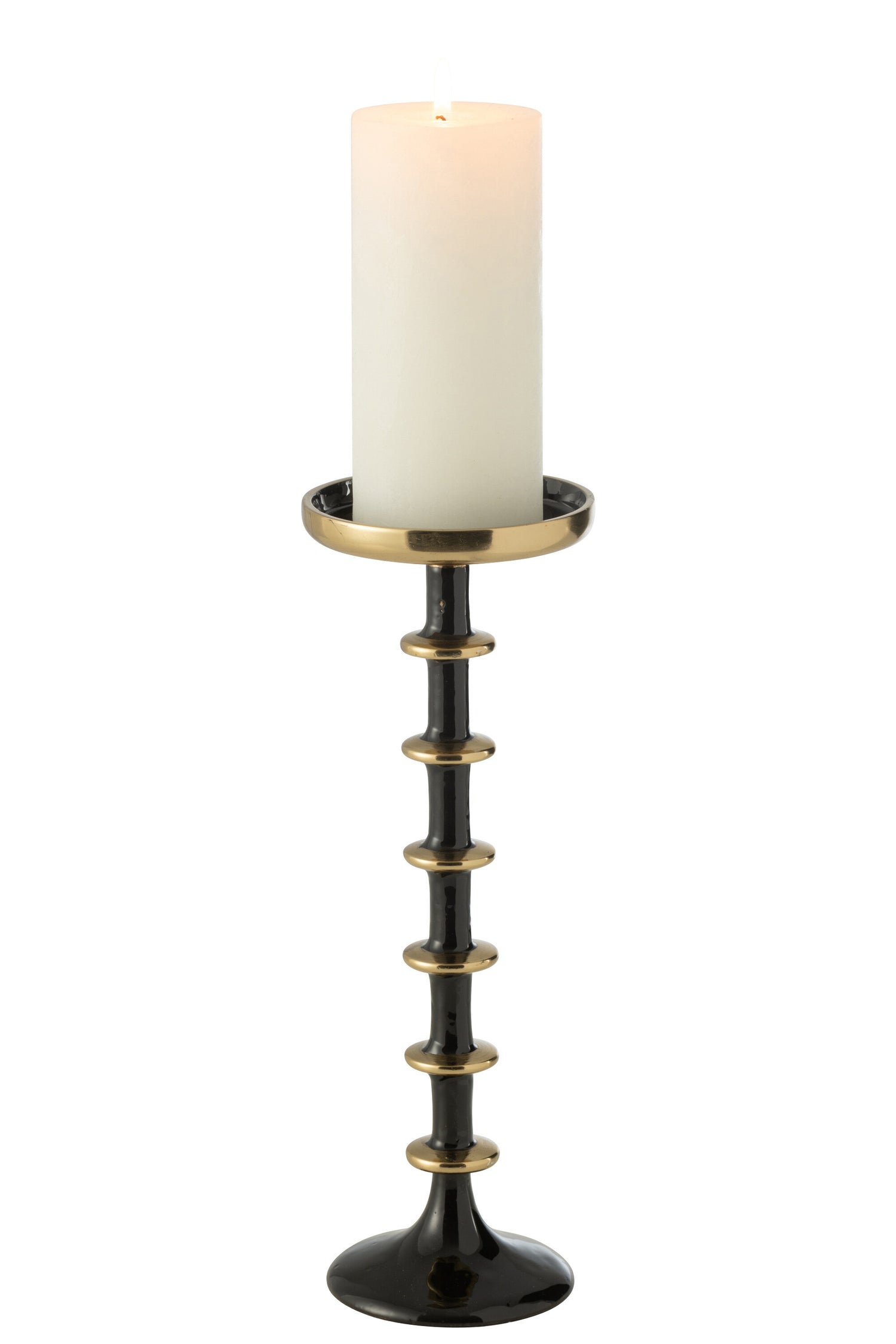 Kaarsenhouder Bal Metaal Zwart/Goud Groot