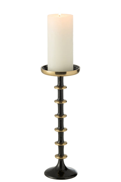 Kaarsenhouder Bal Metaal Zwart/Goud Groot