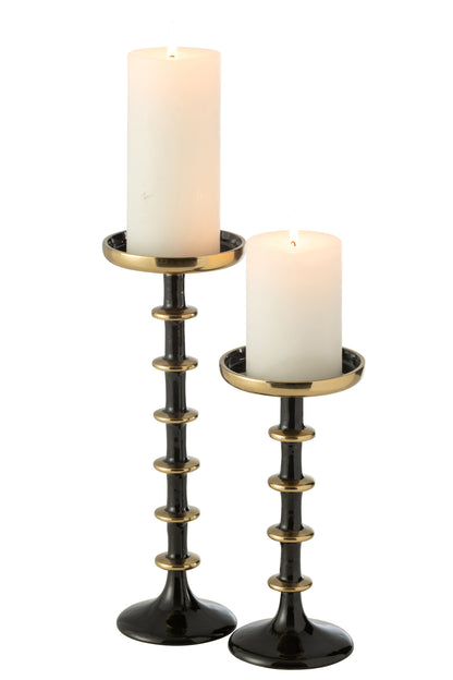 Kaarsenhouder Bal Metaal Zwart/Goud Groot