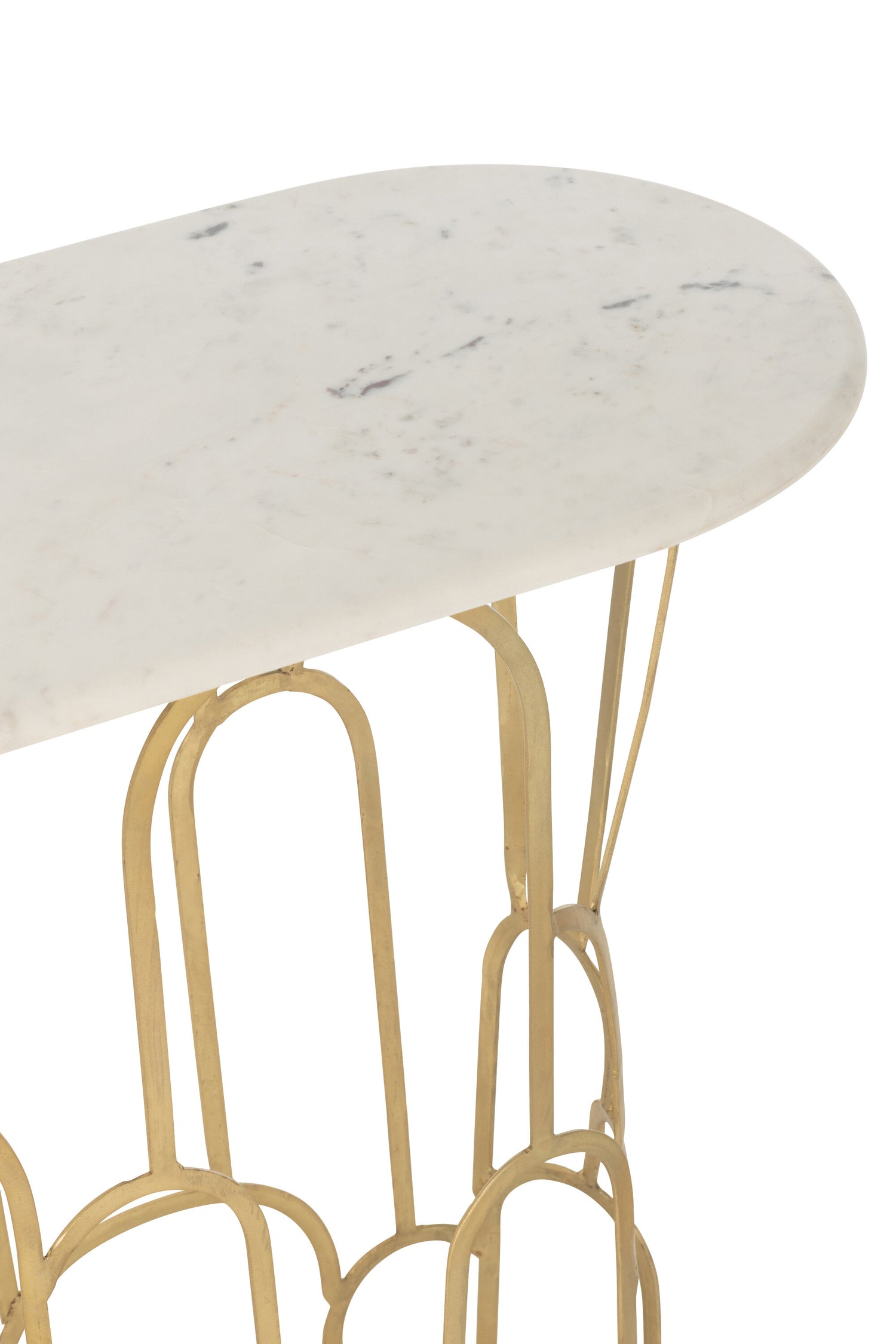 Console Moza Metaal/Marmer Goud